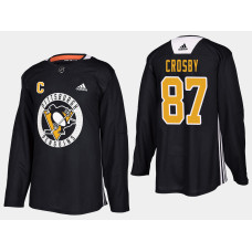 Pittsburgh Penguins #87 Sidney Crosby Home Adidas Practice Player Black Jersey