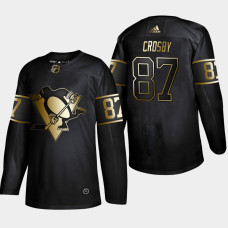 Men's Pittsburgh Penguins Sidney Crosby #87 Black 2019 NHL Golden Edition Authentic Player Jersey