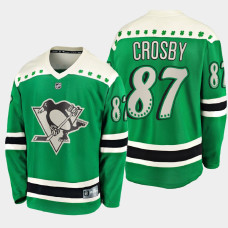 Men's Pittsburgh Penguins Sidney Crosby #87 2021 St. Patrick's Day Green Jersey