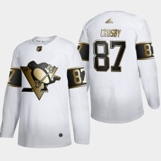 Men's Pittsburgh Penguins Sidney Crosby #87 NHL Golden Edition White Authentic Jersey