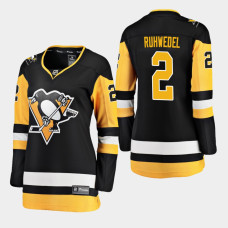 Women's Pittsburgh Penguins Chad Ruhwedel #2 2018-19 Black Fanatics Breakaway STRONGER THAN HATE Home Jersey