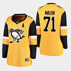 Women's Pittsburgh Penguins Evgeni Malkin 2019 Breakaway Player Gold Alternate Jersey