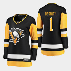 Women's Pittsburgh Penguins #1 Casey DeSmith Home Breakaway Player Black Jersey