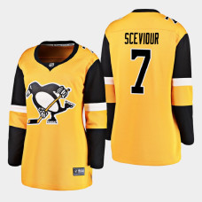 Women's Pittsburgh Penguins Colton Sceviour #7 2020-21 Alternate Breakaway Player Gold Jersey