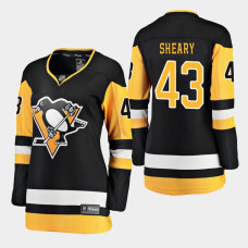 Women's Pittsburgh Penguins #43 Conor Sheary Home Breakaway Player Black Jersey