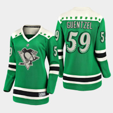 Women Pittsburgh Penguins Jake Guentzel 2021 St. Patrick's Day Jersey - Green