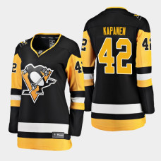 Women's Pittsburgh Penguins Kasperi Kapanen #42 2020-21 Home Breakaway Player Black Jersey