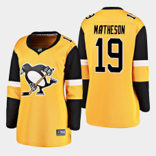 Women's Pittsburgh Penguins Mike Matheson #19 Alternate Breakaway Player Jersey - Gold