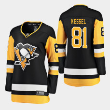 Women's Pittsburgh Penguins #81 Phil Kessel Home Breakaway Player Black Jersey
